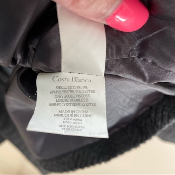🎀 Costa Blanca, Cape/Poncho style PeaCoat, 1 button closure with belt, Size 8 - Picture 6 of 6